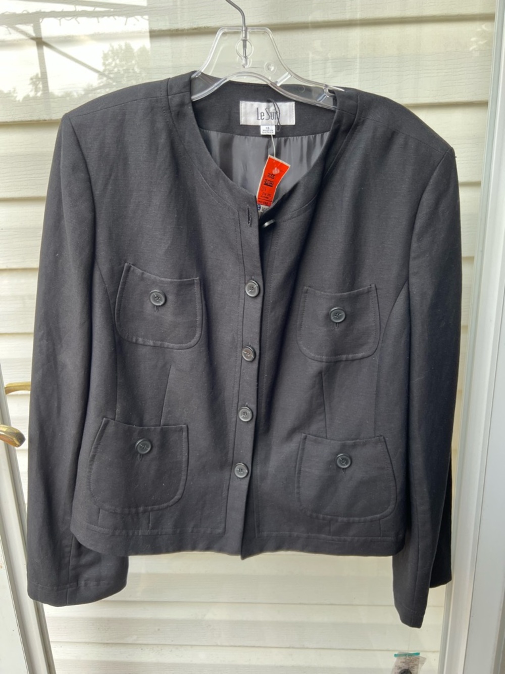 Womens Le Suit Black Blazer Jacket Size 16